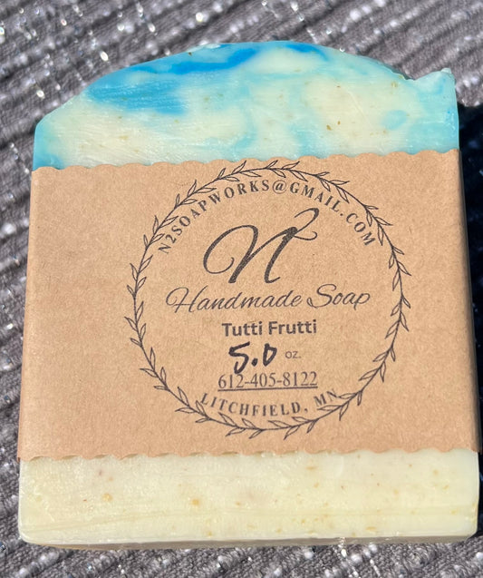 Hand Made Soap: Tutti Frutti with ground oatmeal